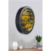 Resim Bahat Salon Ofis Duvar Saati Gri Metal Çerçeve 36 Cm 