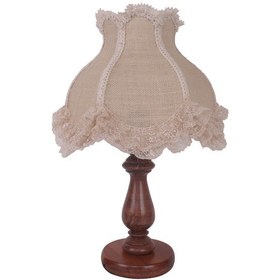 Resim Dekovien Kanaviçe Abajur Kahverengi Klasik Model 