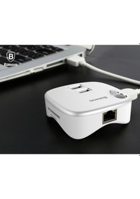 Resim Baseus Rj45 Tf Çok Fonsiyonlu Notebook Adaptörü Hub Dual Usb 3.0 Gümüş 