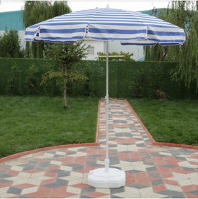 Resim ODS Plaj Şemsiyesi 200/8 Mavi-Beyaz Çizgili + 20 Litre Bidonlu 