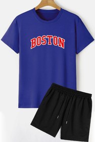 Resim trendypassion Rahat Tasarım Boston Şort T-shirt Eşofman Takımı 