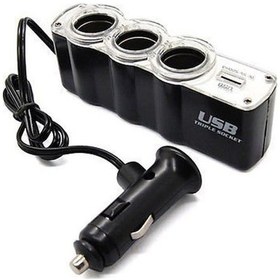 Resim 3 Port + 1 USB Oto Araç Çakmaklık Çoğaltıcı Çoklayıcı 