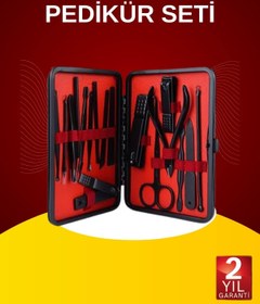 Resim Skygo 17 Parça El Ayak Bakım Seti Tırnak Temizleme Manikür Pedikür Cımbız Törpü Tırnak Makası 