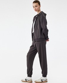 Resim Koton Beli Lastikli Yüksek Bel Cepli Rahat Kalıp Jogger Eşofman Altı Antrasit 6wal40022ık Antrasit 