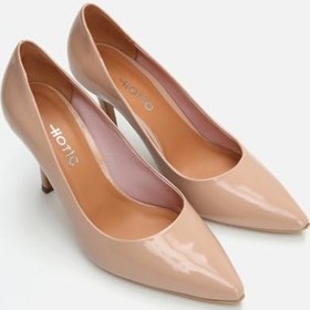 Resim HOTİÇ Hakiki Deri Naturel Kadın Stiletto 