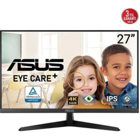 Resim Asus VY27UQ 27 IPS Freesync 3840 x 2160 60Hz 350CD Dp HDMI Hoparlör Vesa 3yıl Eyecare Plus,flıcker-Free,çerçevesiz,düşük Mavi Işık,antibakteriyal Kaplama Monitör 