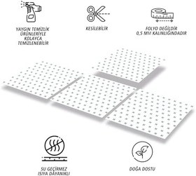 Resim Tink Kendinden Yapışkanlı Fayans Kaplama Yonca Desenli Pvc Karo 30x30 cm (Çok Renkli, 11 Adet / 1 m²) 