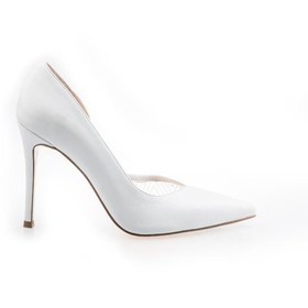 Resim Platin Beyaz Kadın Stiletto Ayakkabı 