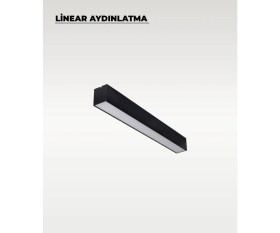 Resim 120 cm Siyah Metal Kasa Lineer Aydınlatma 6500K (Beyaz Işık) 