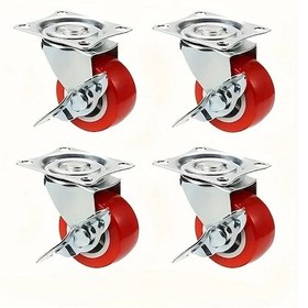 Resim Dashanshop 4 Adet 1 İnç Pvc Malzeme Frenli Ağır Hizmet Tekerlek 360 Döner 88 Kg Kapasite 