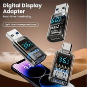 Resim USB-C OTG Adaptörü Dijital LED Ekran ile, USB 3.2 Yüksek Hızlı Veri Aktarımı 10Gbps'ye kadar, USB Erkek - Tip-C Dişi Uzatıcı, Telefon, Laptop, Tablet, MacBook, Huawei, Xiaomi, Redmi, POCO için Uyumluluk, Açık Siyah Şeffaf Kılıf, Çok Yönlü Bağlantı Adaptörü | Modern Teknoloji Aksesuarı | LED Ekran Özelliği 