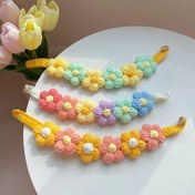 Resim El yapımı Kroşe Pompom Çiçek Pet Kolye Aksesuarı, Polyester Olmayan Dokuma Kumaş, Düğme Kapatma, Yalnızca El Yıkama, Küçük ve Orta Boy Irklar için Çiçekli Köpek ve Kedi Boyun Şalı, Tüm Mevsimler, Pilsiz 