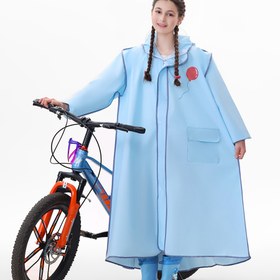 Resim 1 Adet Yağmurluk - Tüm Mevsimler İçin Tam Kapsama Kapüşonlu Mont, Hafif ve Dayanıklı EVA Malzeme, Kolay Giyim Tasarımı, Açık Hava Aktiviteleri, Bisiklet, Kamp, Okul için Her Havada Koruma, Geniş Kesim Yüksek Kaliteli Unisex Yağmurluk 