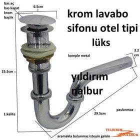 Resim Lavabo Sifonu Lüks Model Otel Tipi Prinç Paslanmaz Lavabo Gideri 