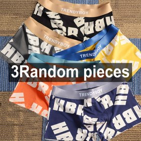 Resim 3'lü Erkek Moda Boxer Külot - Yumuşak, Nefes Alabilen Pamuk Karışımı, Esnek Spor Şortları, Çeşitli Renklerde Trendy Rastgele Harf Desenleri, Spor Külotları|Şık Şortlar|Pamuk Karışımı Kumaş 