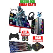 Resim Dmc N36X ( PUBG,GTA 5) Ryzen 5 3600 16GB 1TB HDD,256GB SSD,RX550 4GB,23.8"Masaüstü Oyuncu Bilgisayar 