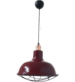 Resim Retro Metal Bordo Bakır Duylu Dekoratif Kafesli Tekli Sarkıt Kafe 