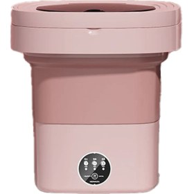Resim Seeppitous Katlanır Çamaşır Makinesi Taşınabilir Küçük Çamaşır Makinesi Mini Iç Çamaşırı Temizleme Makinesi 8l Pembe (Abd Fişi) (Yurt Dışından) 