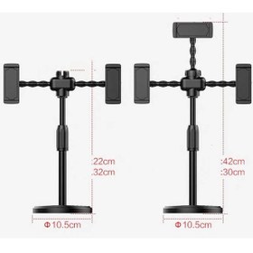 Resim Teleskopik Masaüstü 3Lü Tablet Telefon Tutucu Ayarlanır Katlanır 