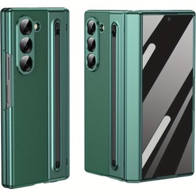 Resim For Samsung Z Fold 6 için koruyucu kılıf, dahili kalem ve ekran koruyucusu içerir. Şok geçirmez ve for galaxy Z Fold modelleri 6, 5, 4 ve 7 ile uyumlu olarak tasarlanmıştır. 