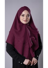 Resim Hürrem Bone Bordo Pratik Hazır Geçmeli Tesettür Eşarp Pamuk Caz Kumaş Çift Katlı Çapraz Hijab 2304 16 
