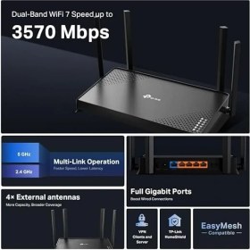 Resim Leaf Shop Archer BE220, BE3600 Mbps, Fiber Destekli, 4× Gbps Port, Vpn Destekli, Homesheild, Easy Mesh Uyumlu, Dual-Band Wi-Fi 7 Router 