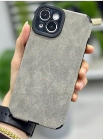 Resim Go Aksesuar Iphone 14 ile Uyumlu Alcantara Tasarımlı Esnek Silikon Kılıf 