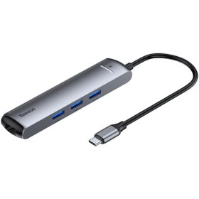 Resim Baseus Mechanical Eye 6İn1 Smart Hub Docking Station (Type-C To PD Of HDMIUSB3.03RJ45 Ethernet Port) Gri CAHUB-J0G 
