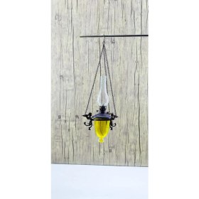 Resim Perforje Metal Cam Gaz Lamba Kandil Otantik Lamp Eskitme Hafif Nemli Bezle Silinebilir 1 Adet 