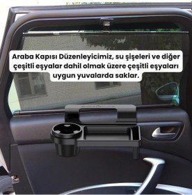 Resim Coofbe Araç İçi Organizer Araç Bardaklık Tutucu Araç Eşya Saklama Kutusu Oto Bardaklık Tutucu Siyah 