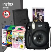 Resim Instax Mini 11 Siyah Fotoğraf Makinesi Ve 10x3 Özel Filmli Hediye Seti Fujifilm