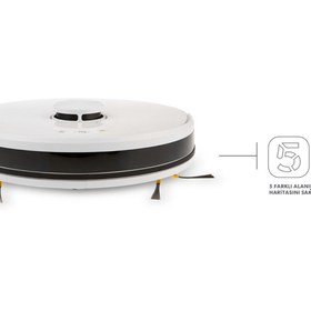 Resim HOMEND Alex Laser 1281H Lazer Akıllı Robot Süpürge Beyaz 2in1 Moplu Haritalamalı 