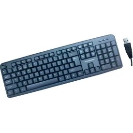 Resim Platoon Standart Ofis Kablolu Klavye USB Uzun Ömürlü Ergonomik 