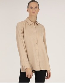 Resim Pierre Cardin Kadın Bej Desenli Gömlek 50254167-vr011 Bej 