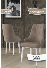Resim Canisa Concept Trex Serisi 1.sınıf Babyface Kumaş 1 Adet Cappucino Sandalye Beyaz Metal Ayak Sandalye Cappucınou Ayakları Beyaz 