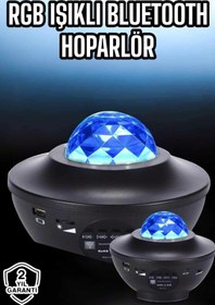 Resim FrereConception Projektör Yıldız Gece Lambası Disko Topu Bluetooth Bağlantılı Taşınabilir Şarjlı 