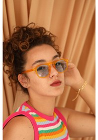 Resim ESRADA OVAL TURUNCU ÇERÇEVE MAVİ CAM UNISEX GÜNEŞ GÖZLÜĞÜ 2021 