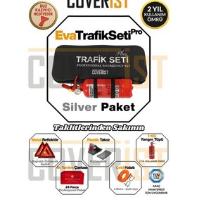 Resim Eva Trafik Seti Plus - 1 Kg Yangın Tüpü - 2 Yıllık - Siyah - Silver Paket 