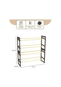 Resim 4 Katlı Ahşap Ayakkabılık 1 Adet Çok Renkli 