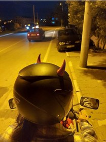 Resim Kask Için Şeytan Boynuzu - Kask Süsü Diğer 