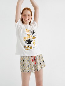 Resim Mickey Mouse Lisanslı Pijama Takımı Pamuklu 