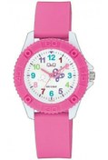 Resim Q Q Unisex Kol Saati 100 Metre Su Geçirmez Beyaz-Pembe VQ96J025Y 