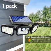 Resim Güneş Enerjili LED Duvar Lambaları; Hareket Sensörlü Güneş Enerjili Sensör Lambalar; 3 Kademeli Parlaklık Modlu Dış Mekan Duvar Lambaları; Ön Kapılar, Avlular, Garajlar ve Yollar için Uygun; Güneş Enerjili; 270° Aydınlatma 