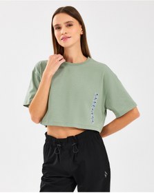 Resim SKECHERS W Crop Fit Graphic Tee T-Shirt Kadın Mavi Tshirt S2510145-306 
