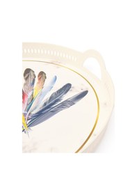 Resim Zuccii Home Örgü Tepsi - Beyaz - 40x27 Cm Çok Renkli 