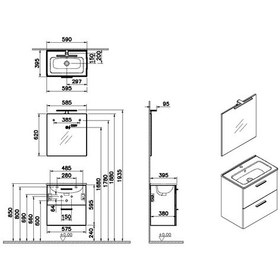 Resim VitrA Mia Banyo Dolap Seti 60 Cm Beyaz 