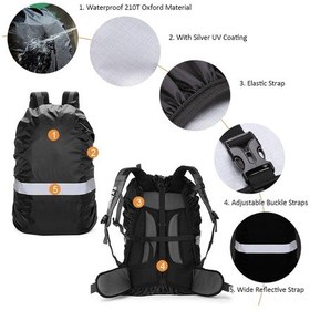 Resim Mufunye Xxl 80l Mavi Çift Kancalı Outdoor Sırt Çantası Yağmurluk - 210t Oxford, Su Geçirmez, Yansıtıcı Kayış, Bisiklet, Dağcılık, Kamp İçin Çok Renkli 