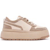 Resim Derimod Kadın Bej Kalın Tabanlı Taşlı Bağcıklı Sneaker 24SFD432114 