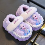 Resim DISNEY Kızlar için Rahat Prenses Elsa Kış Terlikleri - Yumuşak Peluş Kaplı İç Mekan Ayakkabıları, Hafif Mor Tasarımlı Sıcak ve Konforlu, 3-12 Yaş Arası Gençler için Mükemmel, Sevimli Terlikler 