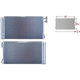 Resim BMW 1 Serisi E81 E82 E87 E88 3 Serisi E90 E91 E92 E93 X1 E84 Z4 E89 2005 Sonrası Dizel Klima Radyatörü 625X350.4X16 